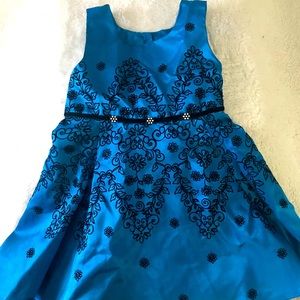 Little girls 3T blue party dress - like new
